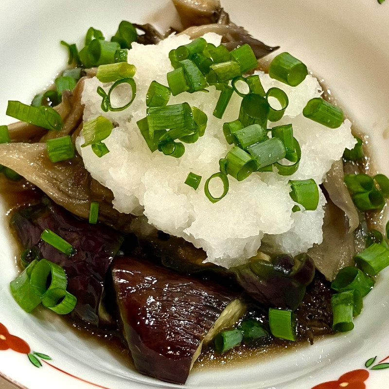 レンチンで！茄子と舞茸の煮浸し風の完成写真