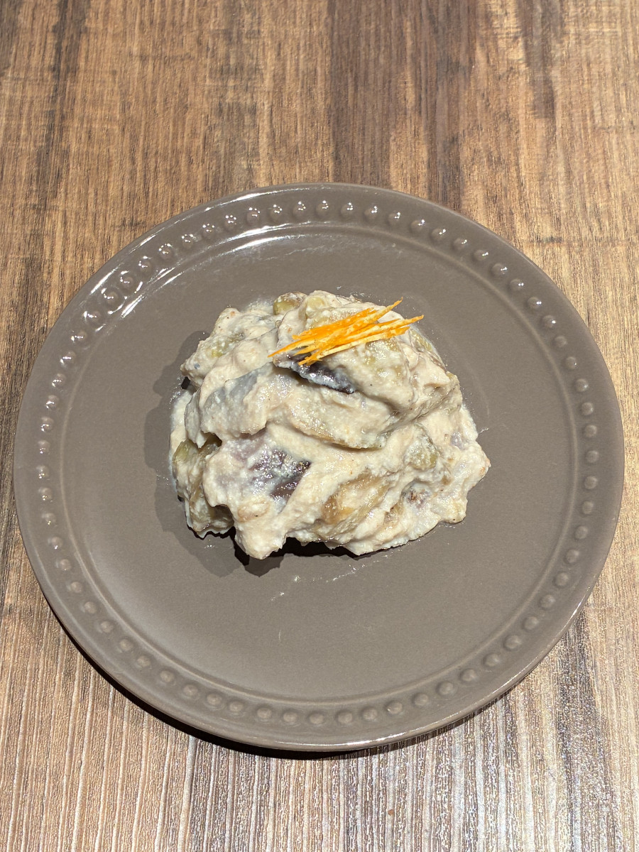 焼き茄子と炙り〆鯖の白和え仕立ての作り方ステップ9