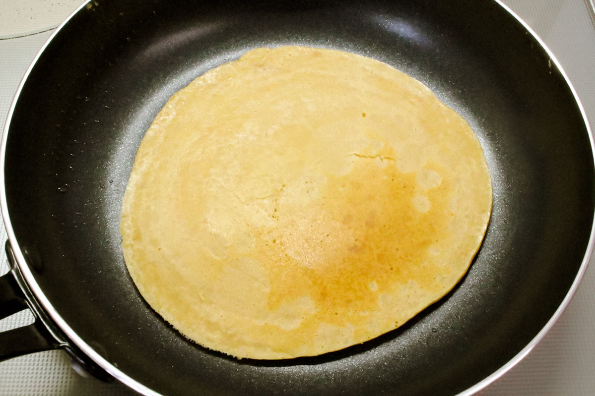 ハムとチーズのきな粉クレープの作り方ステップ6