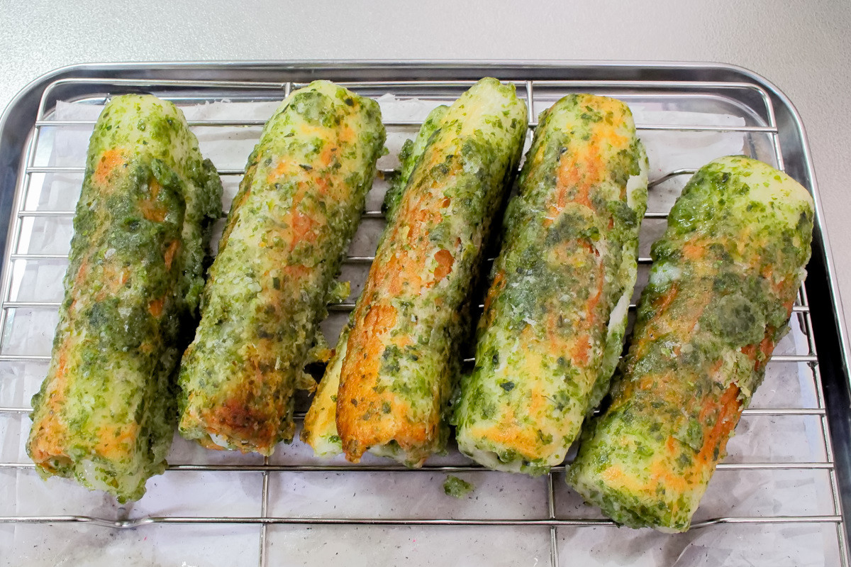 カリッふわっ♪はんぺん入りちくわの磯辺揚げの作り方ステップ8