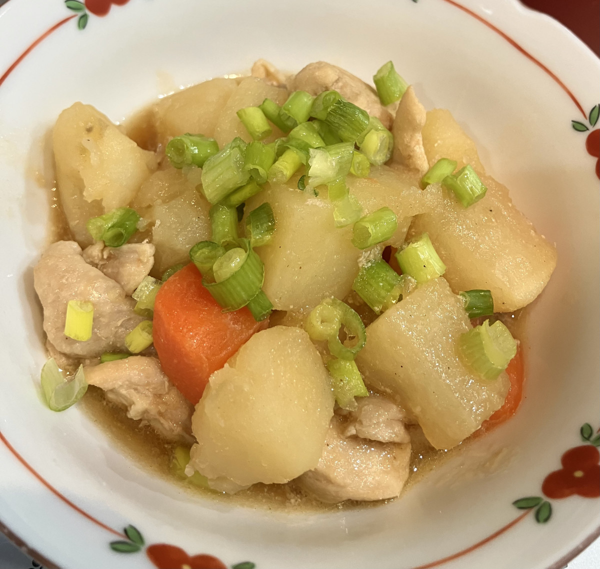 ほっこりこっくり！鶏肉と根菜の甘辛煮の作り方ステップ4