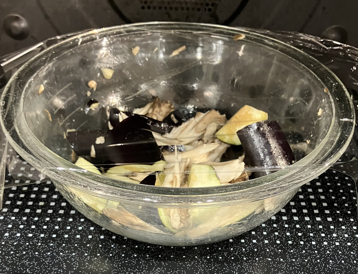 レンチンで！茄子と舞茸の煮浸し風の作り方ステップ3