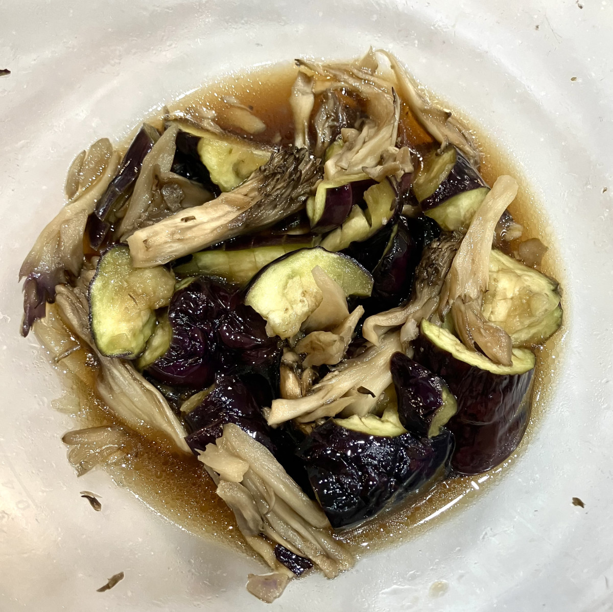 レンチンで！茄子と舞茸の煮浸し風の作り方ステップ4