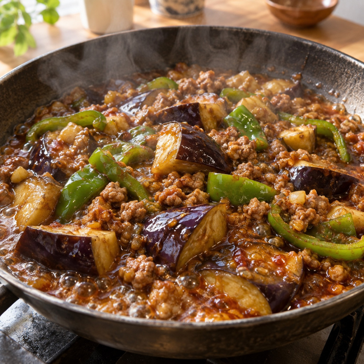 なす3本消費。豚ひき肉のピリ辛みそ炒めの作り方ステップ4