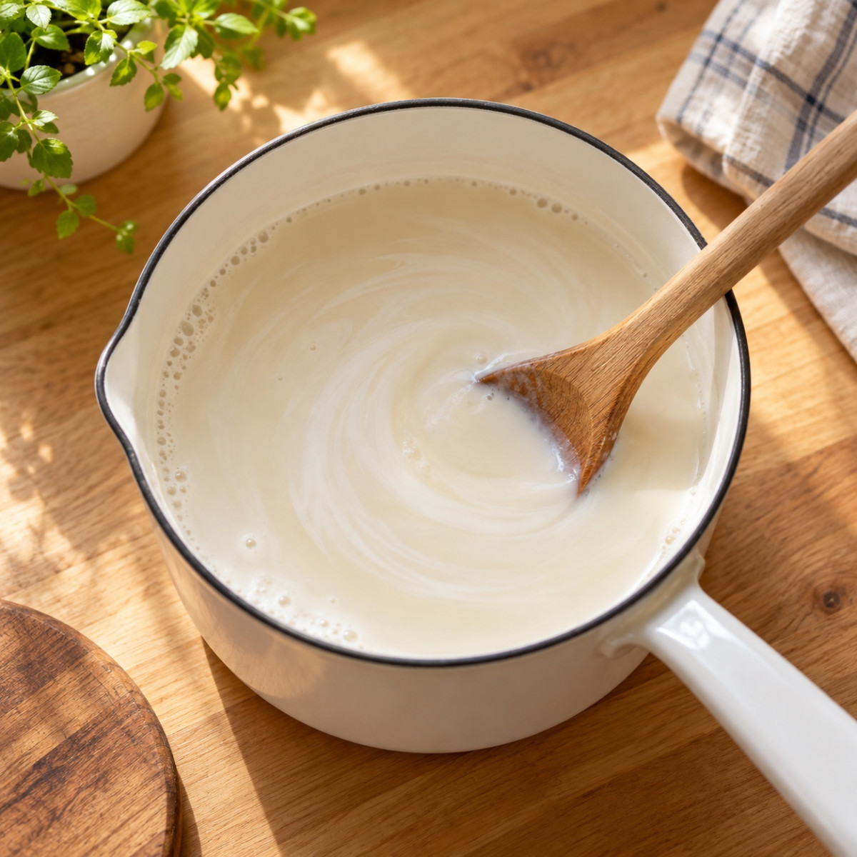 鍋1つ10分。甘栗とバナナの豆乳ココナッツミルク煮の作り方ステップ2