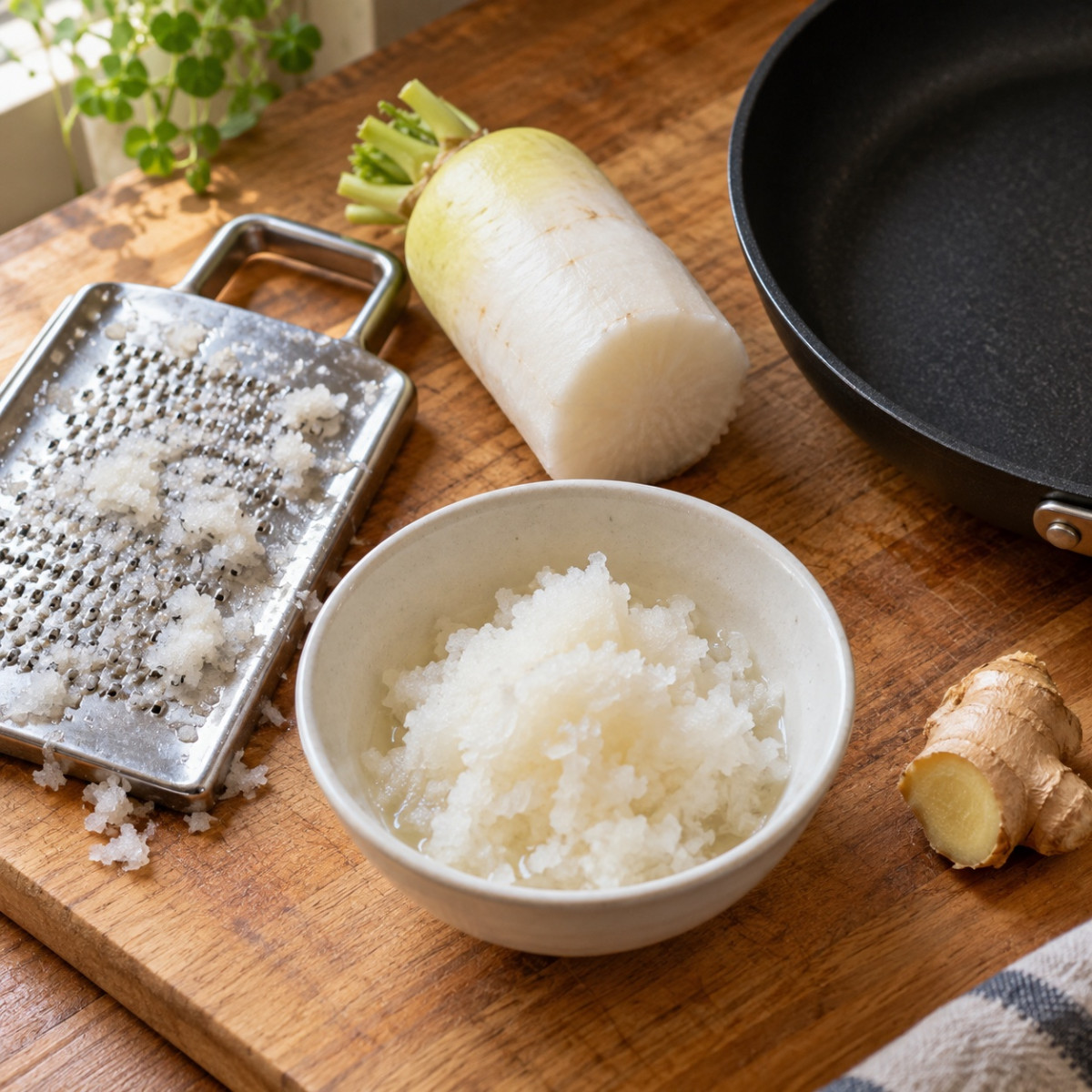 フライパン1つ10分。さば缶と大根おろしのみぞれ煮の作り方ステップ1