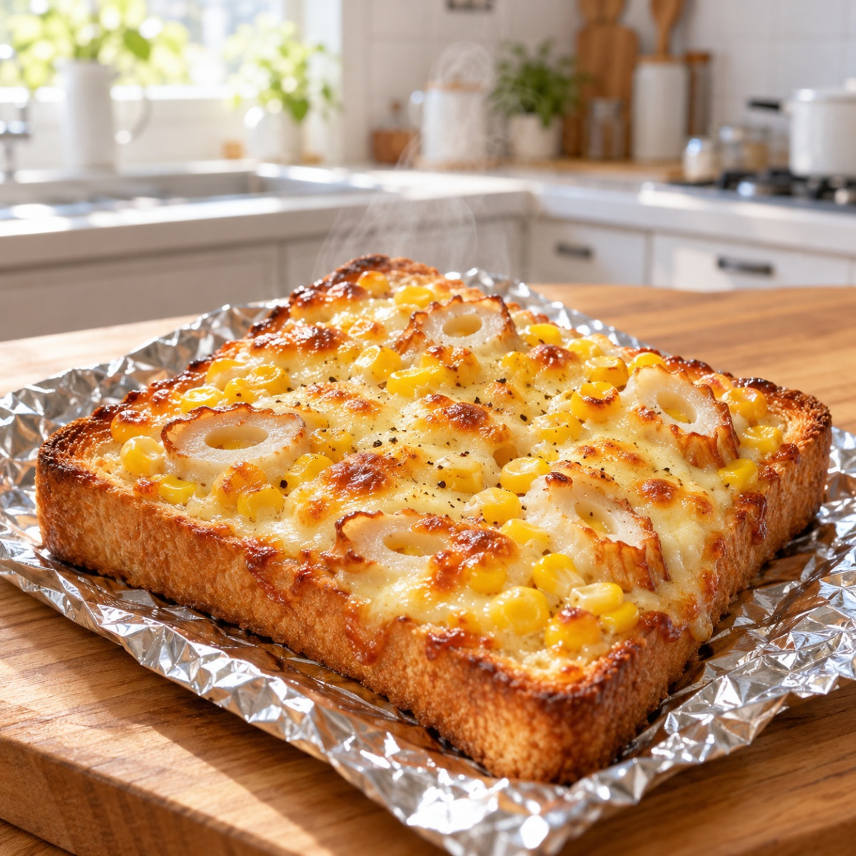 トースター8分。ちくわとコーンのマヨしょうゆトーストの作り方ステップ5
