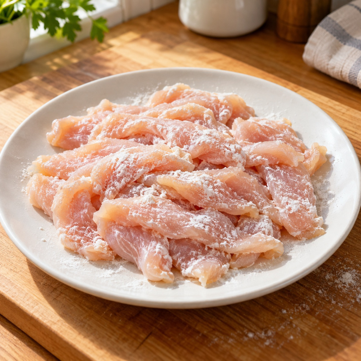 フライパン1つ10分。鶏むね肉とエリンギのバジル風味ナンプラー炒めの作り方ステップ1