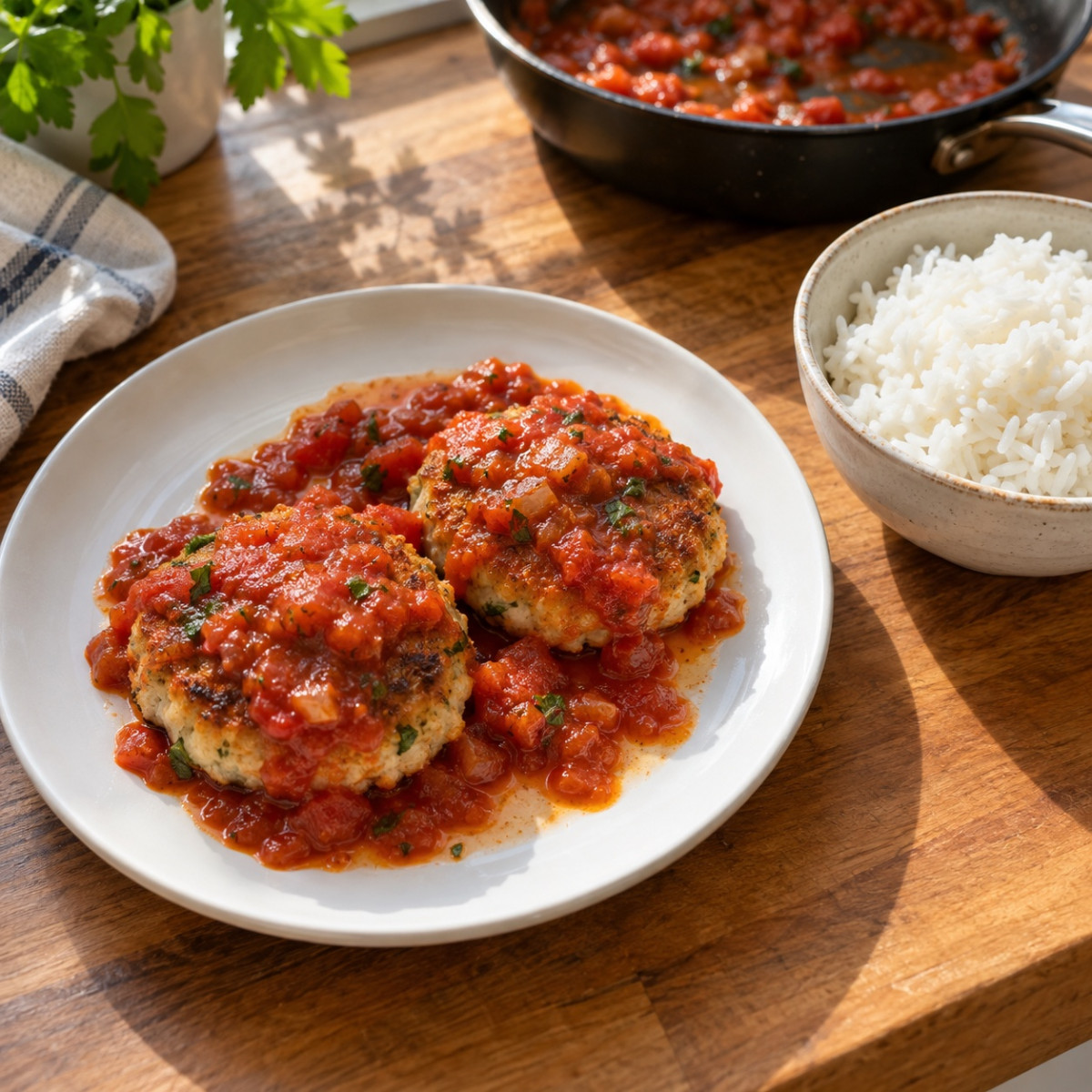 フライパン1つ15分。さんまのトマト煮込みハンバーグ風の作り方ステップ5