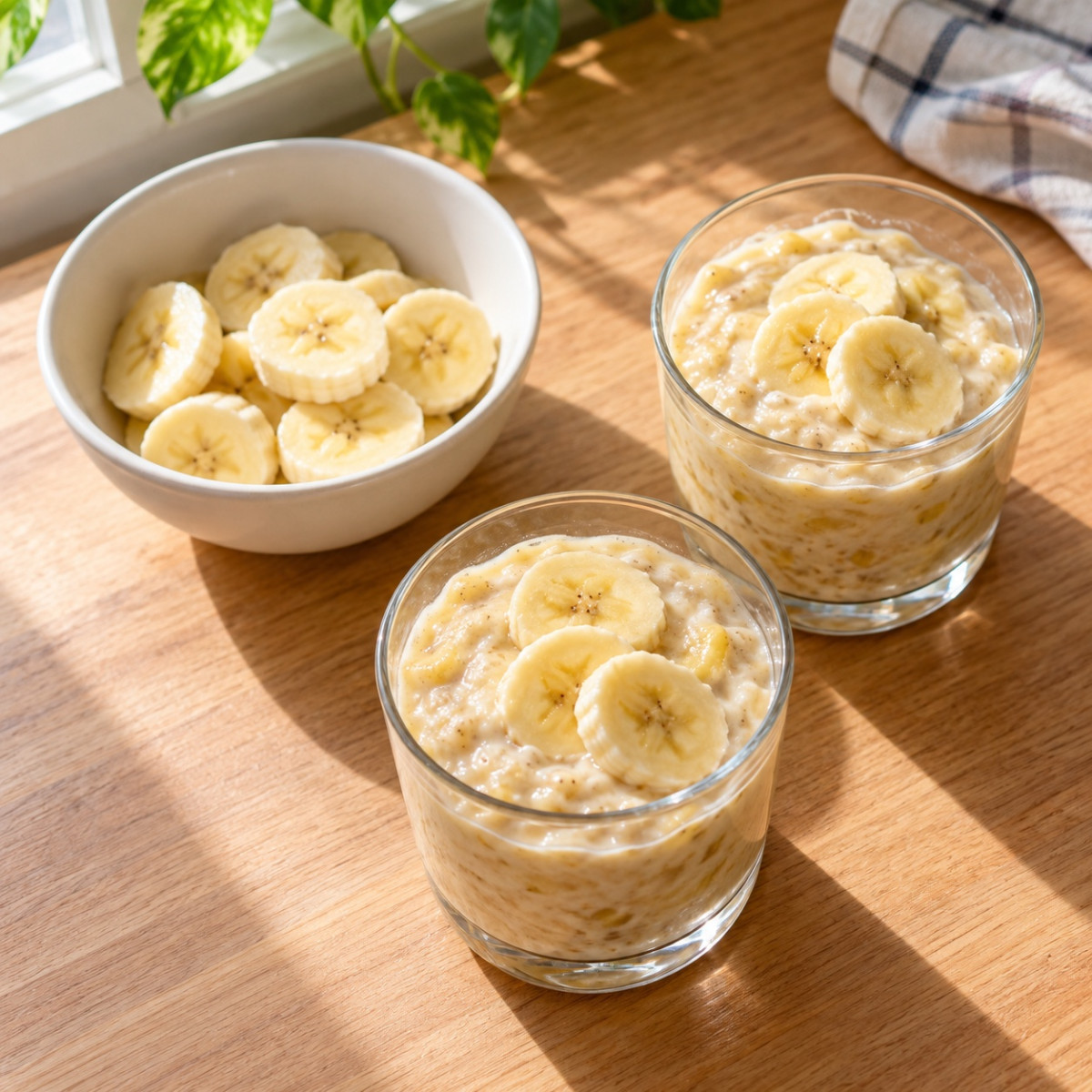 レンジ2分で作る。バナナときなこの豆乳プリン風の作り方ステップ4