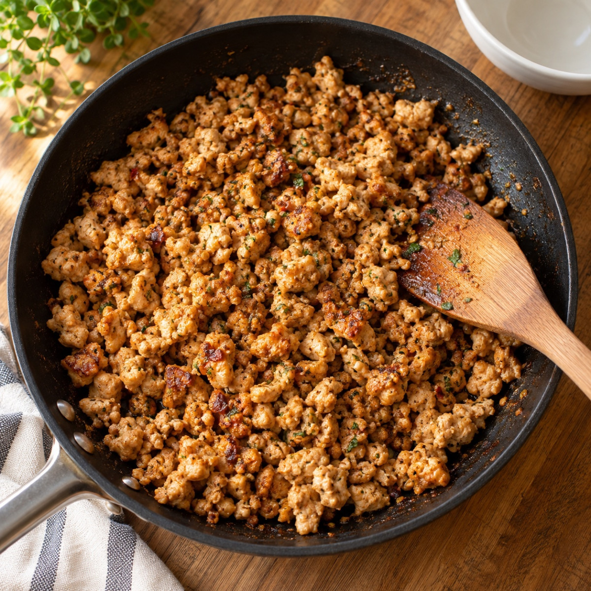 フライパン1つ10分。鶏ひき肉とにらのエスニックそぼろごはんの作り方ステップ4